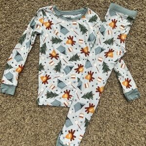 Blush Lotus bamboo pjs - Campfire print